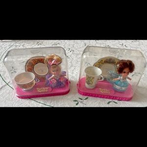 Mattel Vintage Tea Party Kiddles / Lady Silver & Lady Lavender Sets